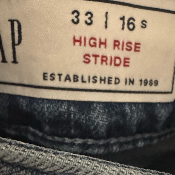 GAP Women's High Rise Stride Two Toned Jeans Size 16 Short - Picture 4 of 5